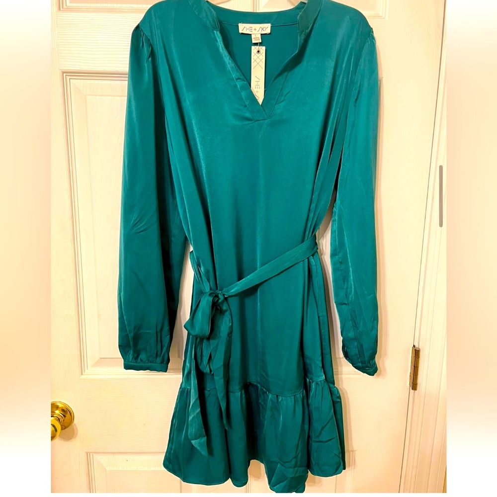 She & Sky Size Large Emerald Dress